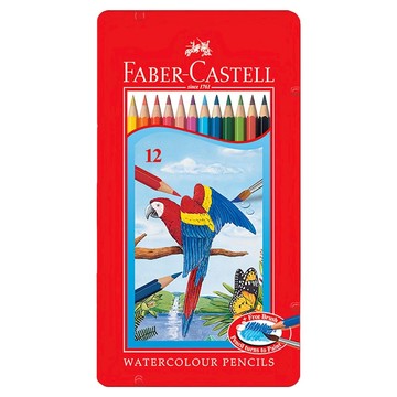 FABER-CASTELL 輝柏 115913 水性色鉛筆 附水彩筆  12色  1組
