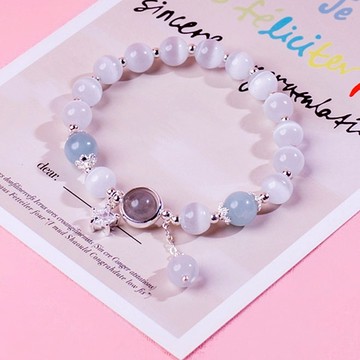 [快速出貨]🆕新品上架【梨花瑪雅】🤞🤞好運水逆退散貓眼石星星手鍊 情人禮物 生日禮物 閨蜜禮物💕