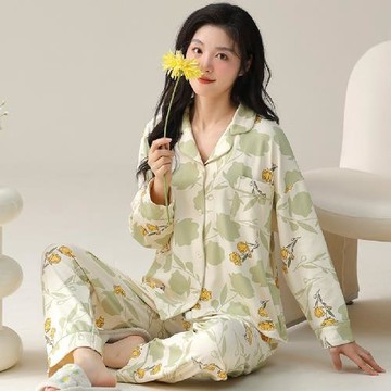 【藍尼居家】★舒適好棉印花睡衣套装(女睡衣/家居服/舒適/兩件式)