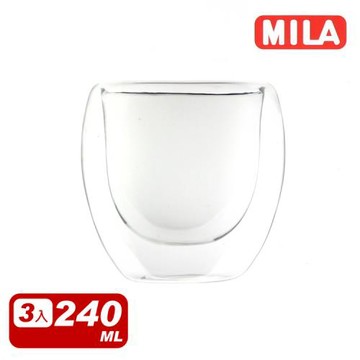 MILA 雙層玻璃杯240ml(3入組)