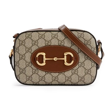 【GUCCI 古馳】760196 經典1955 Horsebit系列馬銜釦拉鍊肩背斜背迷你相機包(棕色)