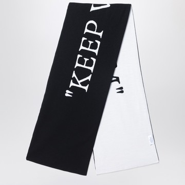 Keep Warm black/white wool scarf