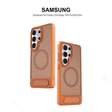 三星 S26Ultra 磨砂霧面隱形支架 磁吸充電 防摔殼 適用 三星 S26 S25 S24 Ultra 手機殼