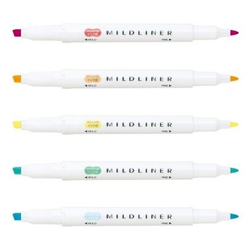 日本 斑馬 MILDLINER 雙頭柔性 水性 螢光筆 單色10支 /盒 WKT7