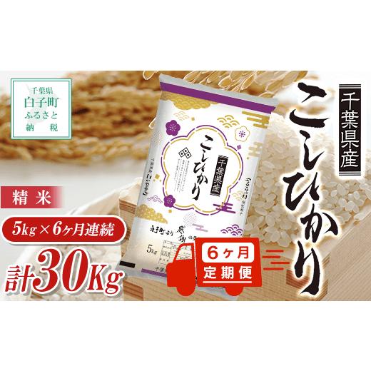 ふるさと納税 千葉県 白子町 令和5年産  ＜6ヶ月定期便＞千葉県産コシヒカリ＜精米＞5kg×6ヶ月連続 計30kg ふるさと納税 お米 定期 30kg 千葉県産 白…