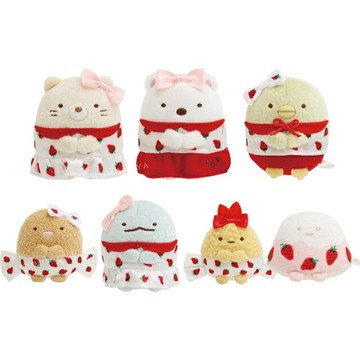 小禮堂 San-X 角落生物 迷你絨毛玩偶 (草莓款) 白熊 炸蝦 富士山 恐龍