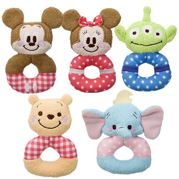 【全館95折】迪士尼 手搖鈴 安撫娃娃 可手洗 阿卡將 米奇 米妮 維尼 日本正版 該該貝比日本精品