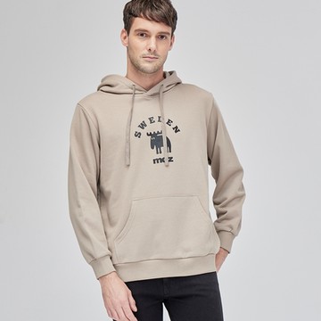 moz瑞典經典駝鹿帽T-奶茶(亞洲版)男款