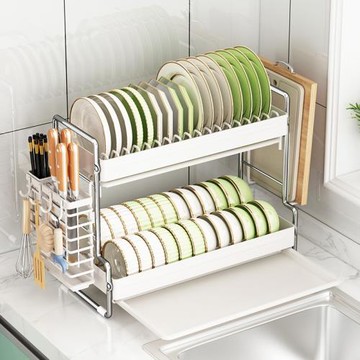 廚房碗架置物架多功能碗盤收納盒家用碗筷碗柜放碗碟瀝水收納架子