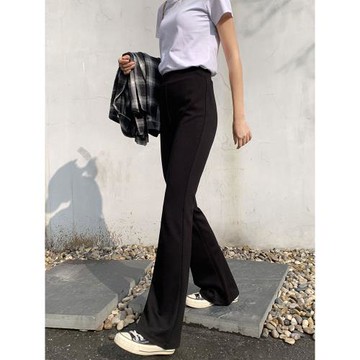 喇叭褲女高腰顯瘦2025新款秋冬黑色小個子休閑拖地西裝微喇長褲