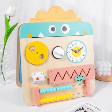 兒童木制折疊忙碌板開鎖蒙氏早教一歲寶寶嬰兒蒙特梭利洞洞板玩具