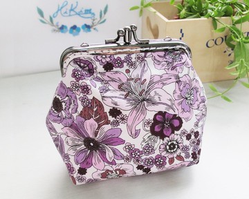 【神秘紫】雙口金包 黑鎳口金 / 零錢包 雜物包 方口金 錢包