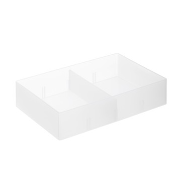 【日本霜山】可疊分隔式桌面抽屜霧透PP收納盒-大-3入-送分隔片12入單一規格