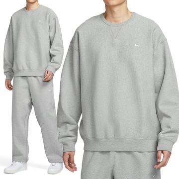 Nike Solo Swsh Bb Crew 男款 灰色 重磅 磨毛 寬鬆 運動 休閒 長袖 HV1087-063