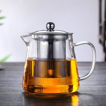 加厚耐熱玻璃茶壺小號耐高溫泡茶壺不銹鋼過濾花茶壺家用茶具套裝