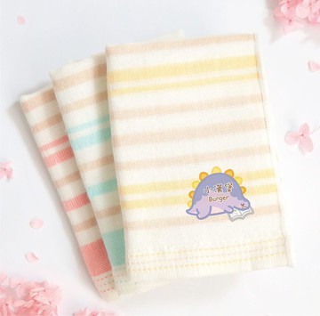 MIT燙印手帕紗布巾【劍龍愛看書】一組3入