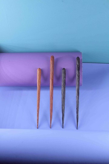 待煮|原創設計小眾高級漢服現代復古風手工肌理感木頭木質髮簪子