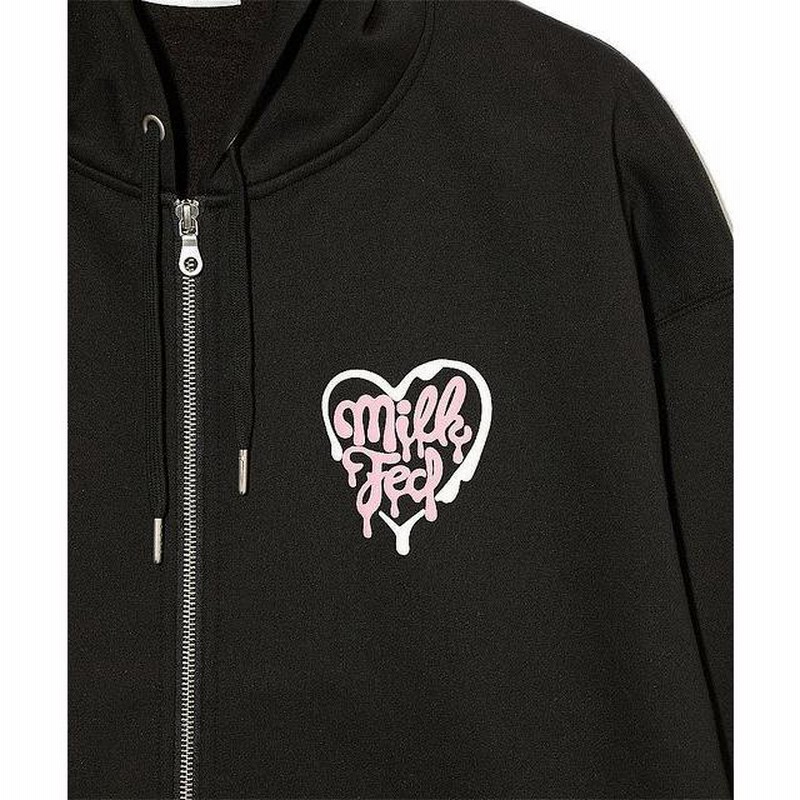 ミルクフェド MILKFED. MELTY HEART ZIP UP HOODIE ハートロゴ