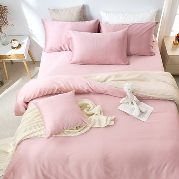 床包被套組(雙人薄被套)-單人/60支/ 萊賽爾天絲三件式 / 甜果奶霜 台灣製