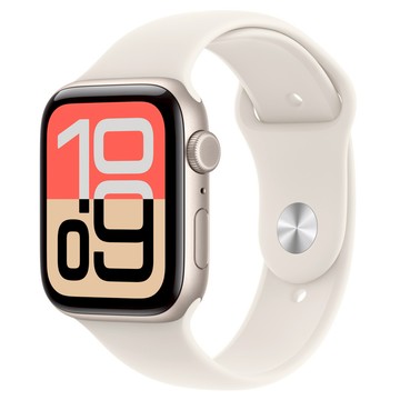 Apple 2025 Apple Watch SE3 鋁金屬  44mm  星光色 + S/M星光色運動型錶帶  GPS+Cellular