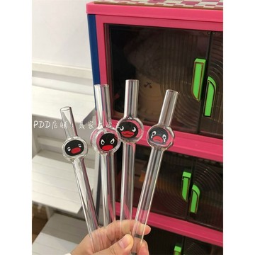 🔥臺灣出貨🔥ins風網紅企鵝pinggu2025新款女生高顏值吸管玻璃杯情侶可愛杯子