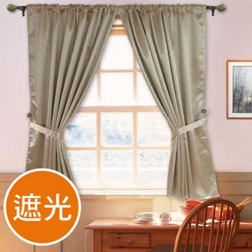 cottonfield 《凱琳》素色壓花穿掛二用遮光窗簾(古金色)(270x165cm)