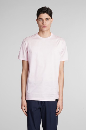 Low Brand B134 Basic T-shirt In Rose-pink Cotton