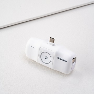 [亞瑟3C]solide 索力得
5000mAh Type-C Hammer 小榔頭 多功能輕巧萬用行動電源-白