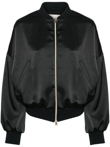 Herno - satin bomber jacket - women - Polyester/Acetate/Polyester - 40 - Black