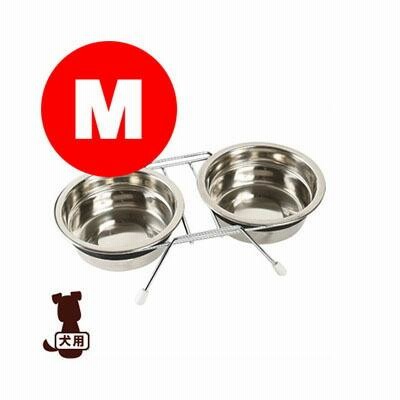 カタカタ鳴らないツインディッシュM  ドギーマン▼a ペット ドッグ グッズ 食器