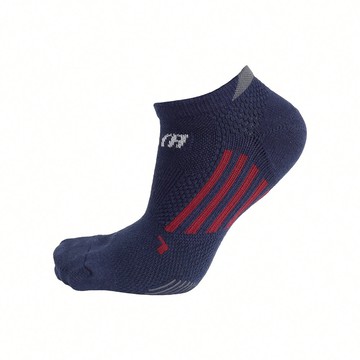 FootSpa加強透氣足弓機能船襪-條紋 - L丈紅