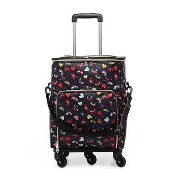 購物車 家用輕便拉杆買菜車小拉車購物袋可拆卸折疊萬向輪鋁箔保溫拉杆包『SS2187』