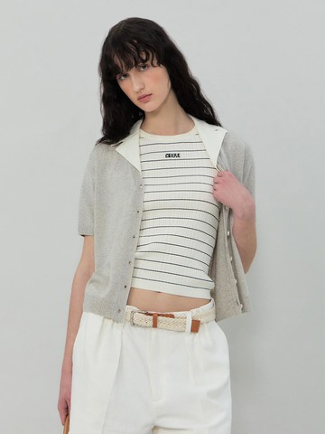 25SS NILO COLLAR CARDIGAN [LIGHT GREY]