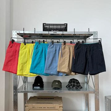 L.L聯名夏季男女情侶日系防撕裂尼龍抽繩大兜短褲防水BMS