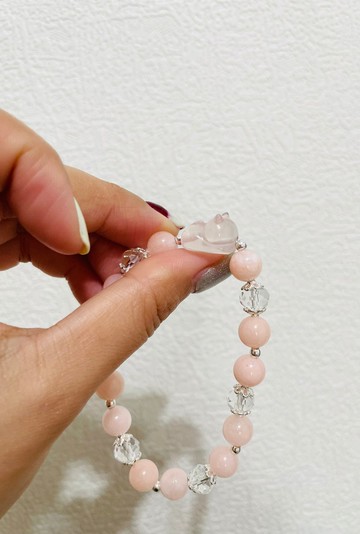 【可愛貓咪粉水晶設計款手鍊】爆萌精品美物