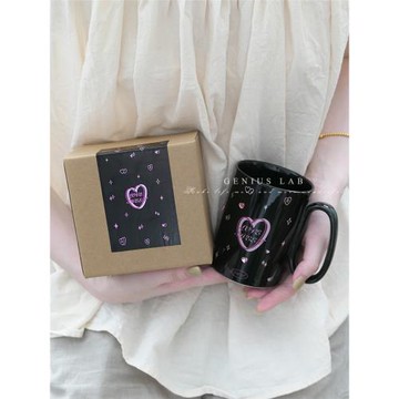 原創黑粉寶石甜酷辣妹馬克杯ins家用杯子生日禮物水杯咖啡杯可愛