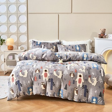 LoveCity 寢城之戀 超保暖抗寒超細法蘭絨 被套床包組(晴空/加大6尺)  1入