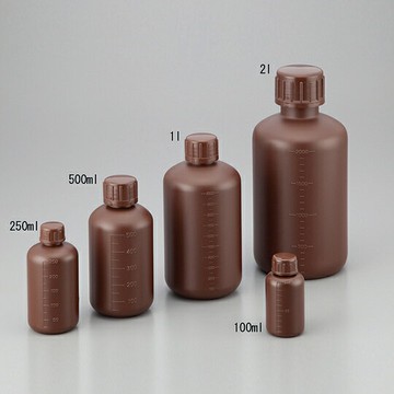 《NIKKO》細口瓶 茶色刻度 PE Bottle, Narrow-Neck, Amber, PE