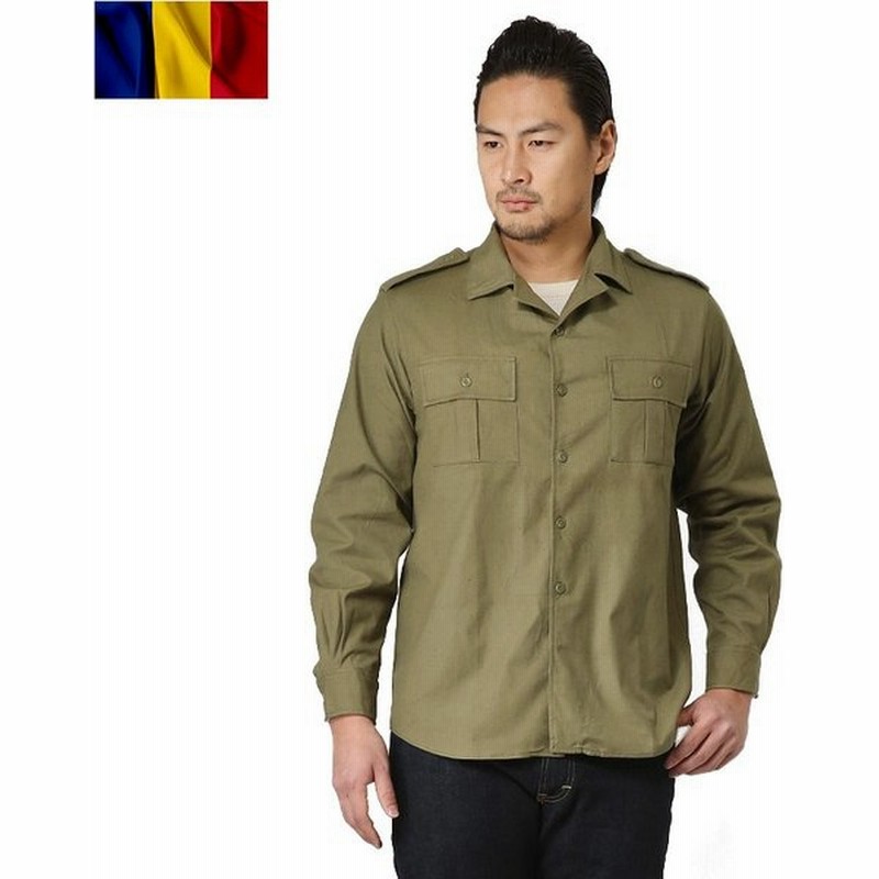 実物 新品 デッドストック ルーマニア軍 Vintage フィールドシャツ メンズ ミリタリーシャツ 無地 放出品 長袖 軍モノ 軍服 軍用 クーポン対象外 T 通販 Lineポイント最大0 5 Get Lineショッピング