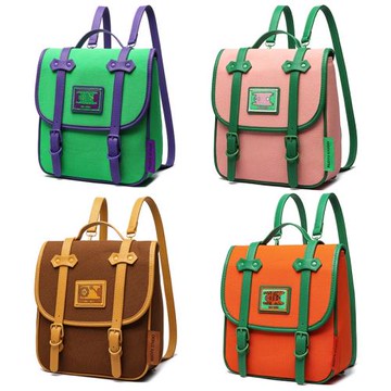 若愚工坊RUOYUSTUDIO原創設計休閑通勤帆布雙肩包