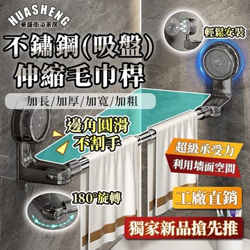 台中現貨【180°調節+自由伸縮】吸盤毛巾架 浴室毛巾架 浴室拖鞋架 無痕毛巾架 毛巾桿 伸縮毛巾架 吸盤置物架 毛巾架