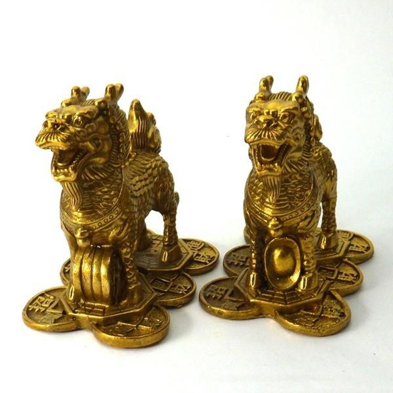 麒麟　辟邪　龍　セット 銅製 彫刻　置物 風水 開運 金運 骨董 インテリア 麒麟 辟邪 龍 セット 銅製 彫刻 置物 風水 開運 金運 骨董