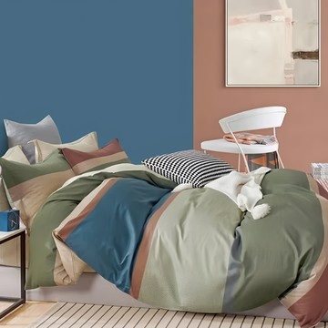 eyah 宜雅 100%純棉床包枕頭套組 柔軟舒適 簡約設計  雙人  卡斯印象