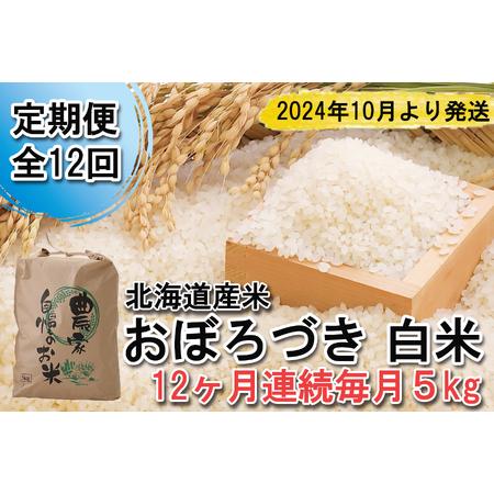 ふるさと納税 ＜ 予約 定期便 全12回 ＞ 北海道産 希少米 おぼろづき 白米 5kg ＜2024年10月より配送＞ 北海道新ひだか町