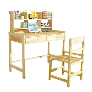 LOGIS "需組裝"多層架大地實木成長桌椅組(80X50CM) 【CBV80+Q01+VH】