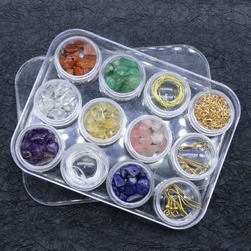 chakela七脈輪水晶玉石瑪瑙碎石材料包diy手鏈項鏈耳環飾品配件包