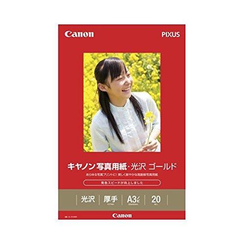 （まとめ） キヤノン Canon 写真用紙・光沢 ゴールド 印画紙タイプ GL-101A3N20 A3ノビ 2310B009 1冊（20枚） 〔×2セット〕