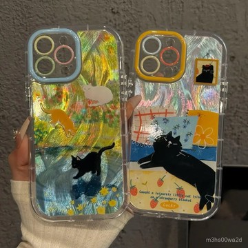 貓咪羽紗 防摔 手機殼 蘋果iPhone16 15 14 11 12 13 Pro max xs xr保護殼 78p
