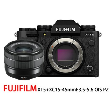FUJIFILM X-T5+XC15-45mm變焦鏡組*(平行輸入)-黑色