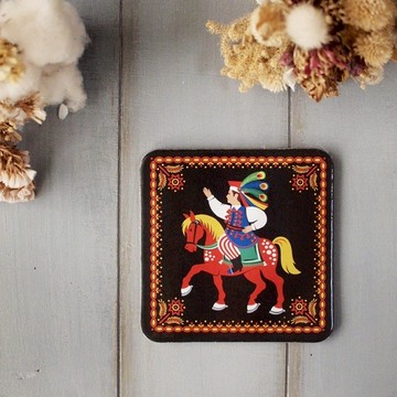 Folkstar 波蘭傳統圖騰杯墊 騎士 單件